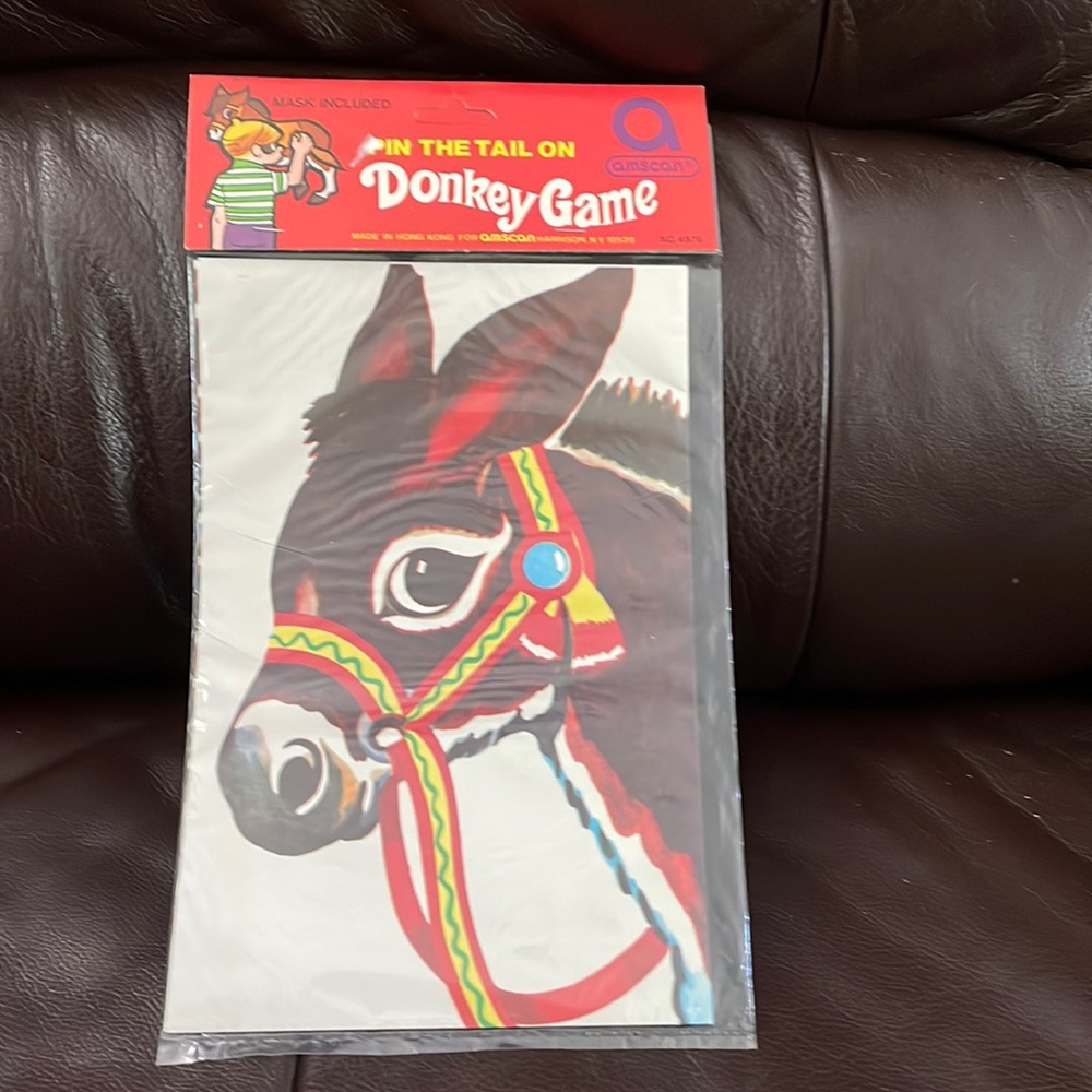 Vintage Pin the tail on the donkey game.